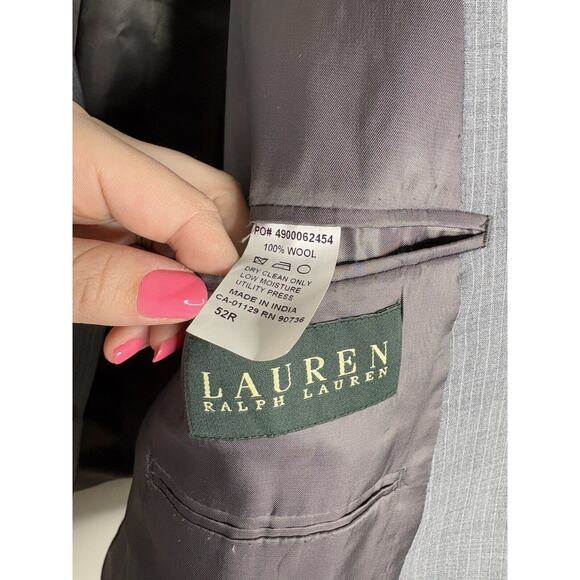 Lauren Ralph Lauren Men’s Wool Single Breasted Blazer Gray Size 52R Two Button - Picture 3 of 13